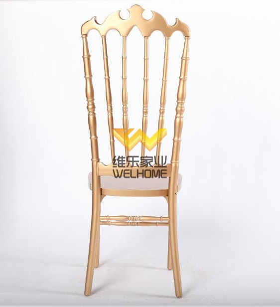 Gold solid wood highback napoleon chair for wedding/event